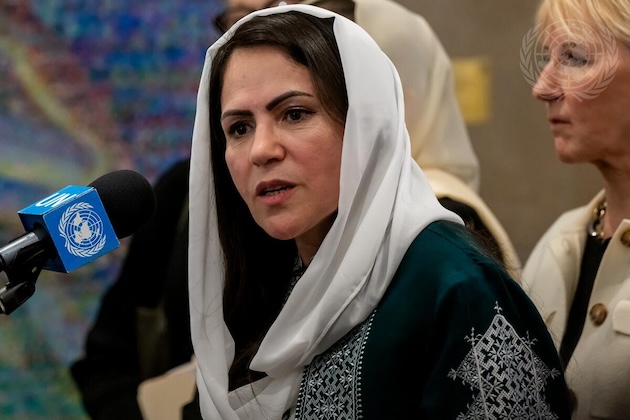 Credit UN Photo Mark Garten Fawzia Koofi speaks at the General Assembly stakeout